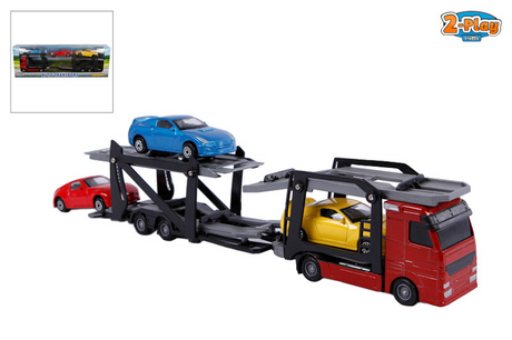 Bisarca da 2 giochi pressofuso con 3 auto da 26 cm multicolore
