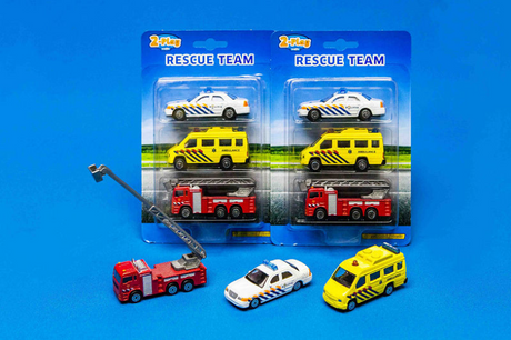 Auto d'emergenza da 2 giochi 8 cm bianca gialla rossa 3 pezzi