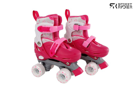 Street Rider Roller Skates Rosa regolabile, taglia 31-34