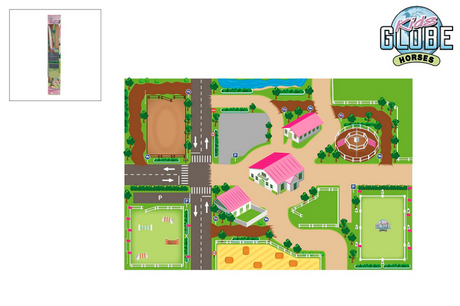 Tappetino da gioco per bambini, scuola di equitazione, mappamondo, xxl