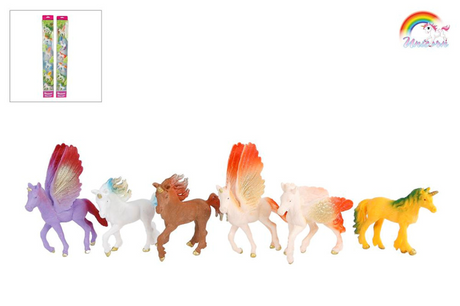 Set unicorno di 6 figure di unicorno 9 cm