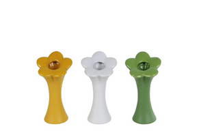 Cosydecor vaso fiori verde giallo bianco 7x7x15cm
