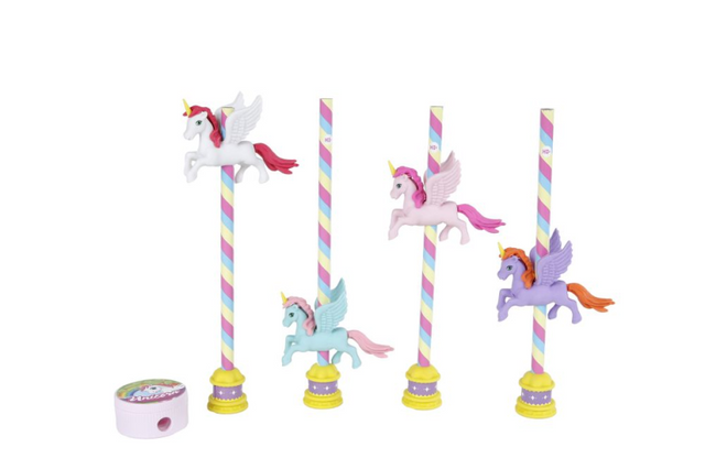 Set di matite unicorno sans marque senza marchio da 5 pezzi con temperamatite