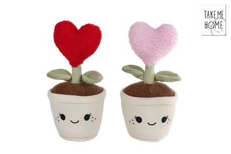 Portami a casa peluche pianta di peluche - cuore, 27 cm
