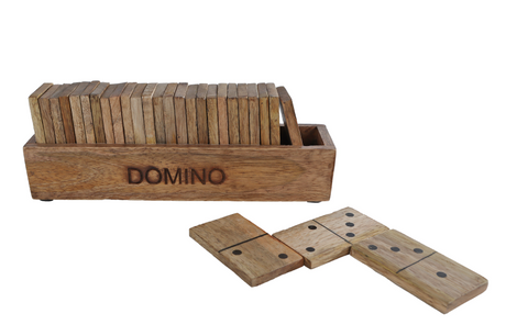 Gioco domino mango naturale 20,5x5x7cm