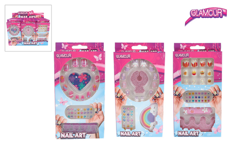 Unghie artificiali glamour con diamanti - 12 pz.