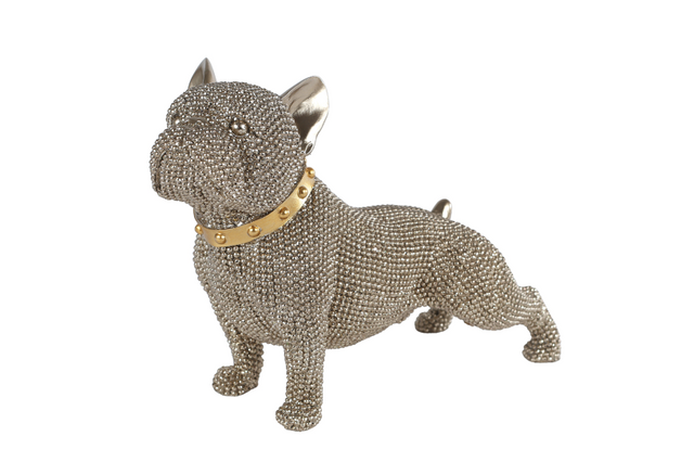 Sculptuur cairn terrier glinster goud polystone 22x9x17cm