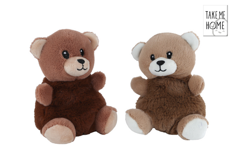 Portami a casa orsetto di peluche peluche 14 cm marrone dettaglio ricamato.
