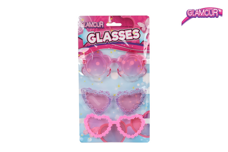 Occhiali glamour e trendy per ragazza - 3 pz.