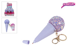Gelato con penna glamour sul portachiavi