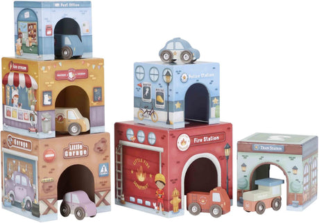 Piccola torre impilabile olandese con 6 auto - legno FSC