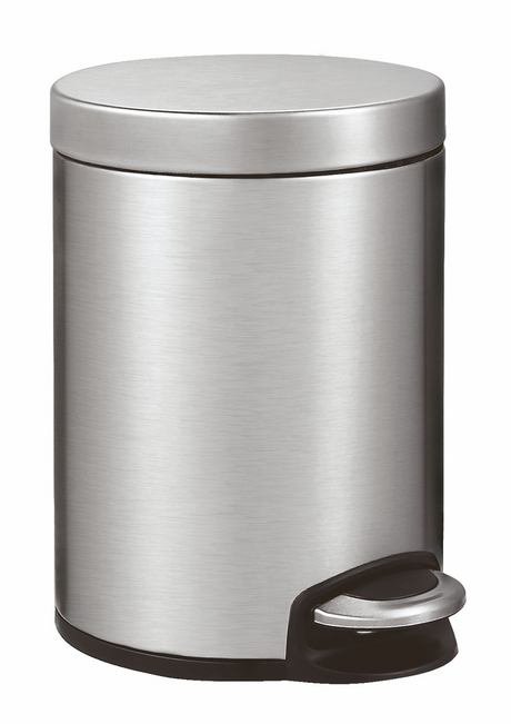 Eko - pattumiera a pedale serena 5 litri - plastica acciaio inox - acciaio inox opaco - pattumiera