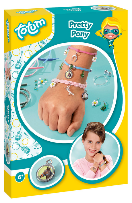 Totum grazioso pony - set artigianale per realizzare gioielli per cavalli - crea braccialetti con ciondoli con ferro di cavallo e ciondoli per cavalli - set creativo giocattolo per ragazze - consiglio regalo
