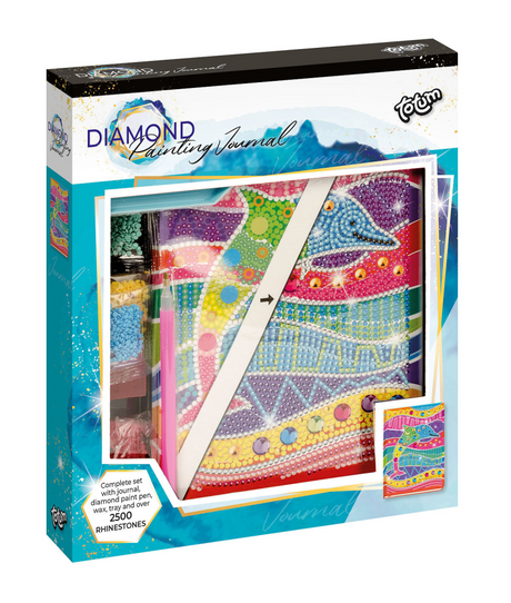 Totum delfino quaderno diario pittura con diamanti giocattoli ragazze incl. 2000 strass, quaderno di scrittura artigianale, consiglio regalo da 6 anni