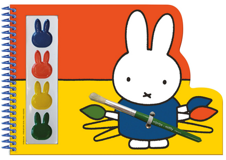 Bambolino Miffy, libro artigianale da disegno e pittura, incl. pennello e 4 colori di vernice - bimbo - libro delle vacanze - dai 3 anni - giocattoli