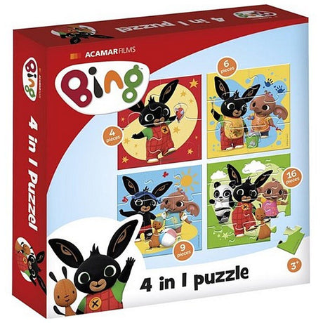 Bambolino Bing Puzzle 4 in 1 giocattoli educativi per bambini - puzzle per bambini 4x6x9x16 pezzi imparare a fare i puzzle - puzzle con consigli regalo dai 3 anni in su - giocattoli
