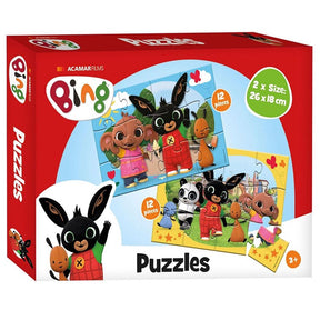 Puzzle Bing 2x12 pezzi 3+. 27,5x19x5,5cm