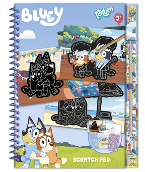 Totum Bluey, libro di attività per le vacanze con lussuosi gratta e vinci, pagine da colorare e adesivi - Libro da 20 pezzi, disegni da colorare, gratta e vinci, giocattoli creativi da 3 anni
