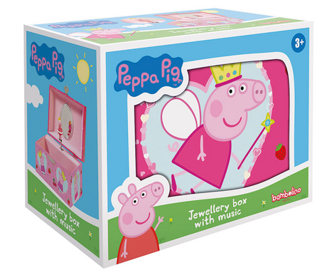 Bambolino Peppa Pig portagioie, portagioie, carillon - con ballerina Peppa girevole e specchio - giocattoli per bambini piccoli e prescolari a partire da 3 anni - consiglio regalo