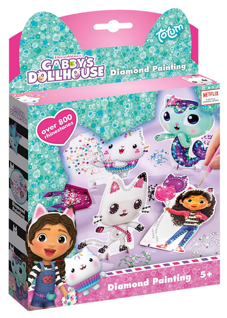 Totum Gabby's Dollhouse Craft Set Figure con pittura a diamante con oltre 800 strass - Gabby's Dollhouse Toys Girls Crafting
