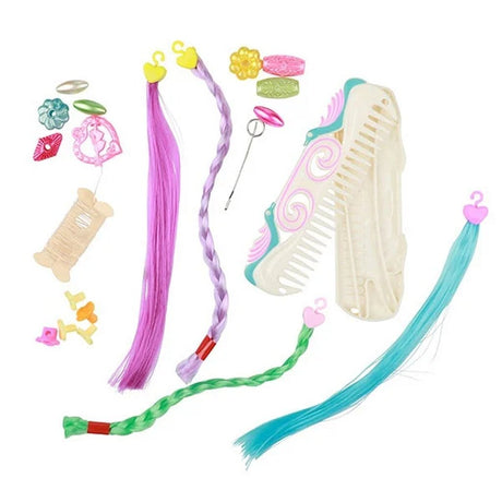I giocattoli decorano il tuo set di perline e ciocche di capelli