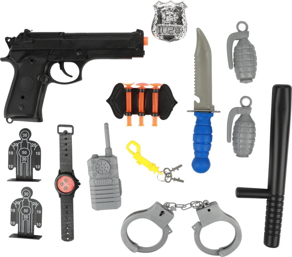Valigia della polizia Toi-Toys da 13 pezzi