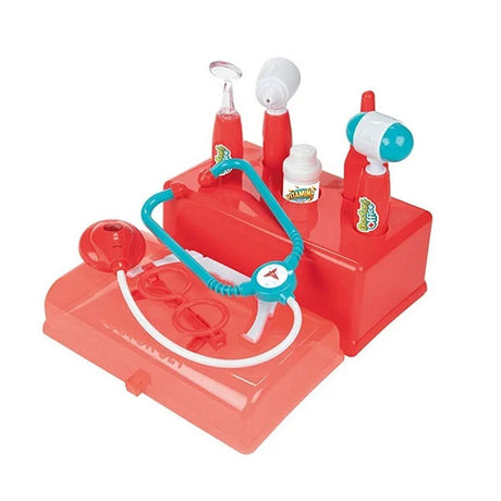 Valigetta da medico Toi-toys rossa con accessori, 7 pezzi.