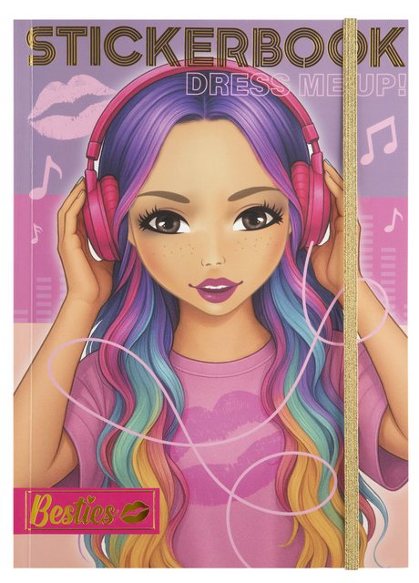 Besties dress me up stickerboek neon a4 - 10 vellen