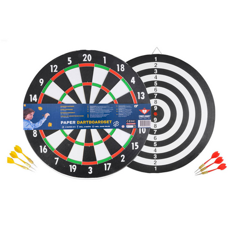 Bersaglio Longfield in carta diametro 43 cm, spessore 1 cm con 6 freccette