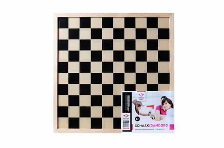Scacchi e dama Longfield a due facce in legno - grande tavolo da gioco 40 x 40 cm - tavolo in legno per dama da gioco a scacchi - gioco da tavolo classico - cuore d'angelo