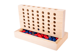Longfield quattro di fila - gioco di strategia - legno - pietre rosse e blu - classico gioco di pensiero e strategia - cuore d'angelo
