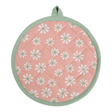 Linen and more lm pannenlap rond20cm - daisy flowers roze