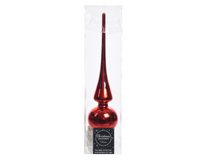 Decoris peak vetro lucido Natale rosso dia6x26cm