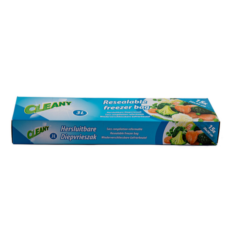 Sacchetti freezer richiudibili Cleany 26x30 cm 3 litri, contenuto 15 sacchetti