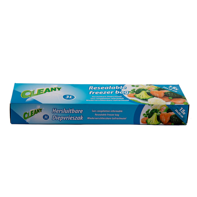 Sacchetti freezer richiudibili Cleany 26x30 cm 3 litri, contenuto 15 sacchetti