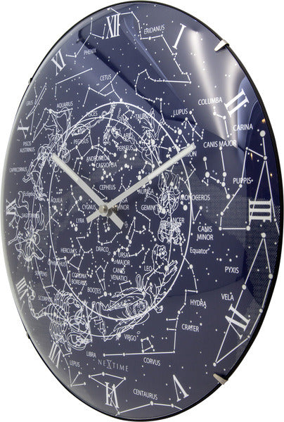 Orologio da parete Nexttime ne-3165 dia. 35 cm, vetro convesso, 'cupola della Via Lattea'