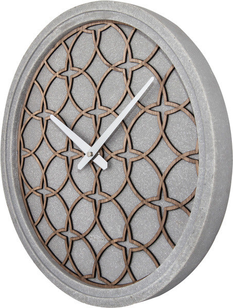 Nexttime ne-3212br orologio da parete dia. 39,5 cm, legno in poliresina, grigio