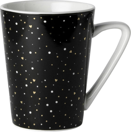 Tazza Dutch Rose Loft in bianco e nero nera con glitter 31 cl