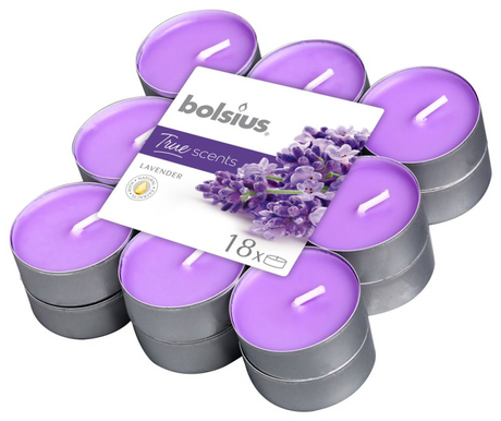 Bolsius tealight profumato 18 pezzi veri profumi di lavanda