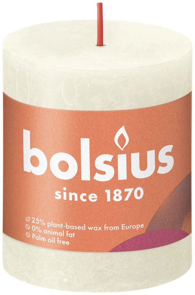 Bolsius Shine Collection Candela pilastro rustica 80 68 soft Pearl - Perla morbida
