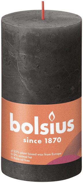 Candela a colonna rustica Bolsius 130 68 grigio tempesta-grigio tempesta