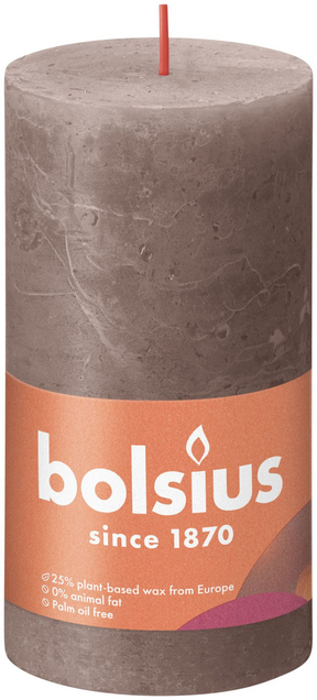 Bolsius Shine Collection Candela a colonna rustica 130 68 tortora rustico