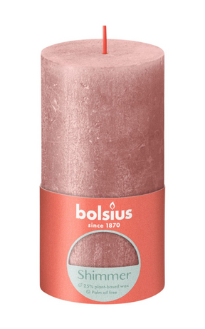 Candela a colonna rustica Bolsius 130 68 rosa brillante