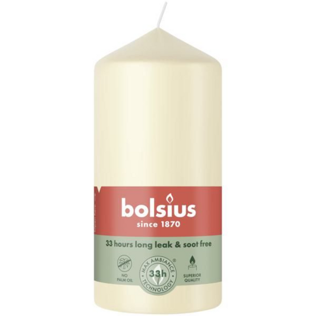 Candela a colonna Bolsius 120 58 perla morbida