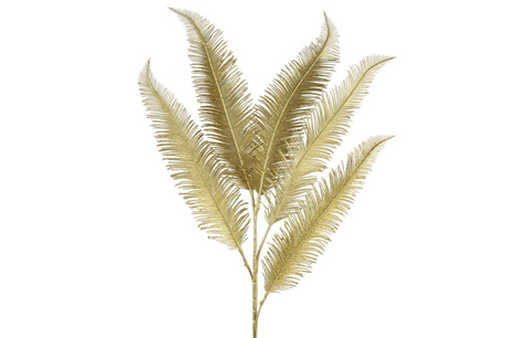 Countryfield kunstbloem veer varen goud 82cm