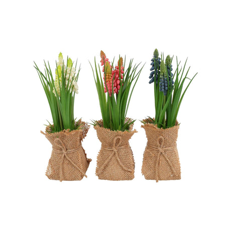Fiore artificiale Countryfield in vaso tulipano multicolore 8x8x20cm