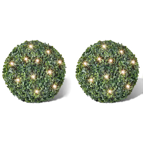 Vidaxx bosso artificiale rotondo 27 cm con illuminazione solare a LED (2 pezzi)