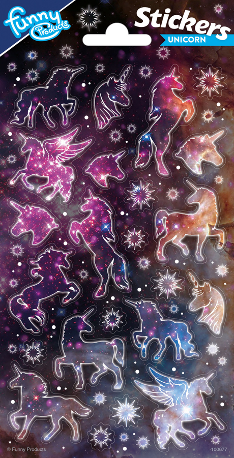 Foglio di adesivi Totum scintillante unicorno
