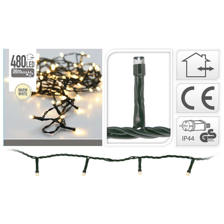 S.i.a. Luci natalizie 36m 480 luci LED IP44