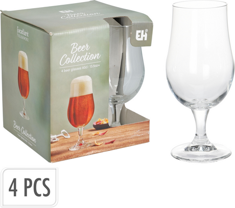 Eccellente casalingo bicchiere da birra a piedino da 370ml set da 4 pezzi
